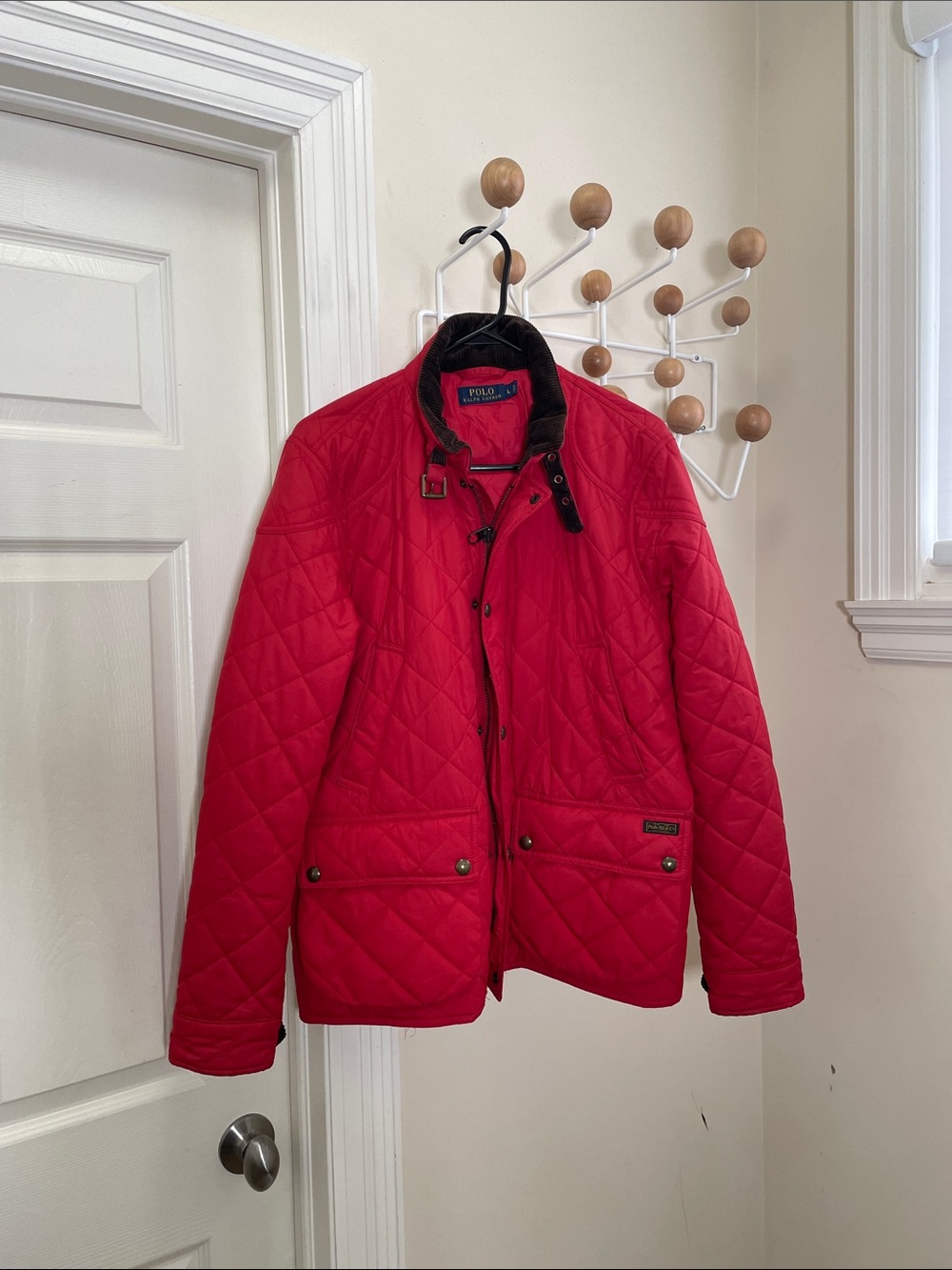 Ralph Lauren Preppy Quilted Jacket Bright Red  L